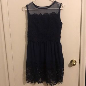 Royal blue crochet dress